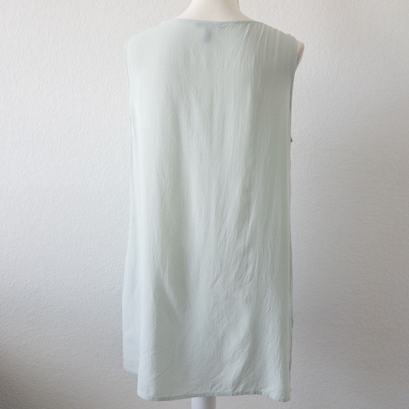 Eileen Fisher 100% Silk Sleeveless Tunic Top Light Mint Green Size Small - Picture 5 of 8
